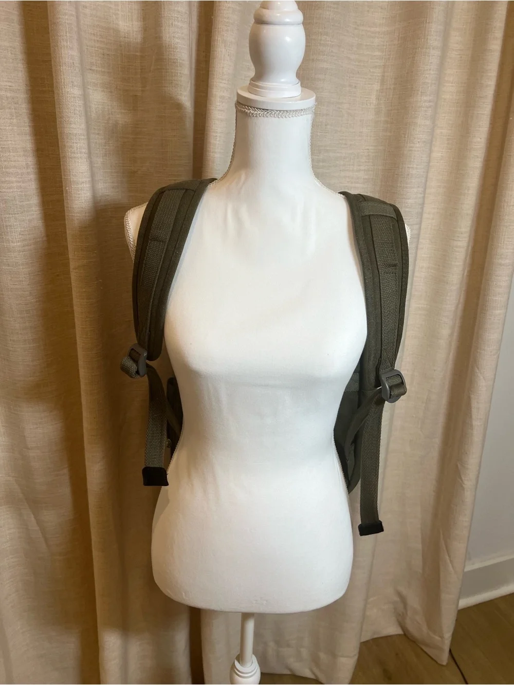 Travelon Olive Canvas Backpack with Multiple Front Pockets